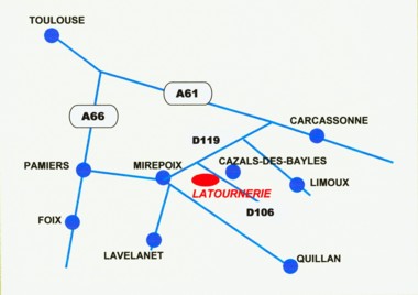 Access map to Latournerie lake